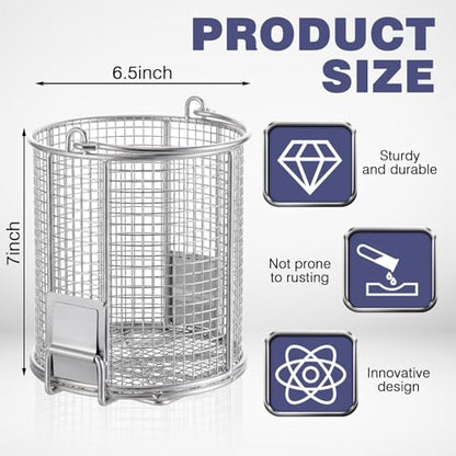 1 Pcs 1/4″ Mesh 2 Gallon Dip and Drain Stainless Steel Part Cleaning Strainer Basket for Buckets Swing Handle for Mechanics Auto Parts Washing Garage Shop & Home Workshop, Bucket Not Included - size: 2 Gallon,1/4″