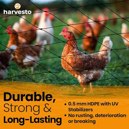 Harvesto Heavy Duty Bird Netting for Chicken Coops & Runs | Tree & Garden Netting Mesh 1-1/2" | Keep Hawks, Birds & Predators Away | Bird Netting for Blueberry Bushes, Vegetables & Fruit (25' x 25’) - size: 25' x 25' x 1.5"