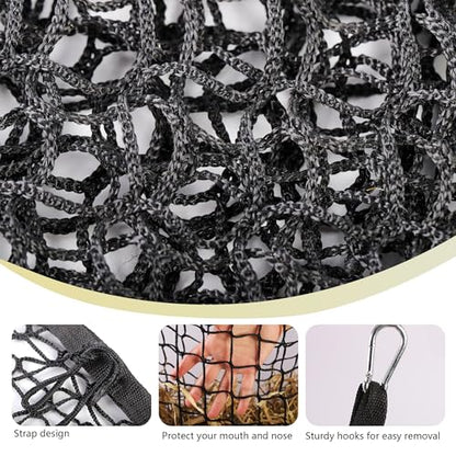 2 Pcs Slow Feed hay nets for Horses Large Capacity Hanging hay Bags 31 x 28 Inch Horse hay Feeder Suitable for All Day Feeding of Horses Goats Sheep Donkey and Trailer,Black