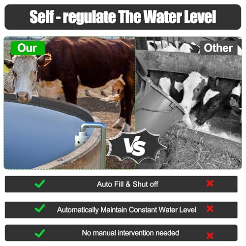 Float Valve For Water Tank Designed for Water Level Control, Auto Filling&Shut Off, Durable Nylon Resin Water Trough Float Valve for Livestock tank,Fish Pond,Fountains etc. White 1pc - style: White 1pc