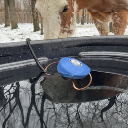 Farm Innovators Economical 1000 Watt Floating Tank De-Icer with Thermostatically Controlled for Metal Tanks, Patio, Lawn and Garden, Blue