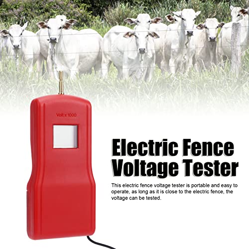Digital Electrical Fence Voltage Tester, 15KV LCD Electric Fence Voltage Tester Portable Electric Fence Digital Voltmeter for Livestock Farms Gardening Tools (Red)