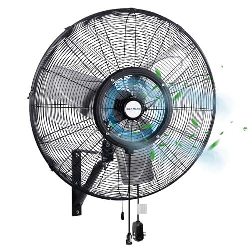 BILT HARD 30" Oscillating High-Velocity Outdoor Wall Misting Fan, 3-Speed Patio Fans for Outside, 80° Oscillation, Waterproof, Industrial Wall Mount Fan for Outdoor- UL Listed - size: 30 inch Misting Wall Fan