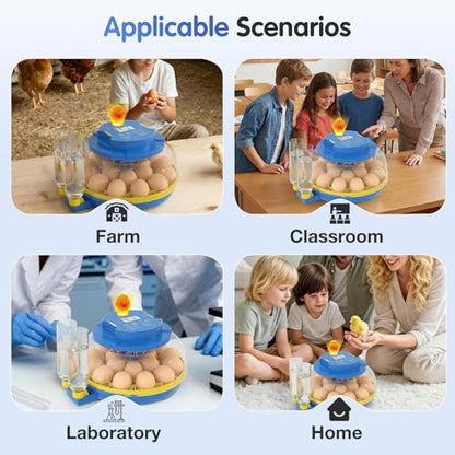 Chicken Egg Incubators for Hatching Eggs, 18 Egg Incubator with Automatic Egg Turning, Digital Control, 2 Egg Trays, Candler & Automatic Water Refill for Chicken Quail Duck Turkey Goose Bird - size: 18 Eggs