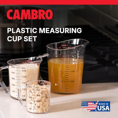 Cambro Measuring Cup - 3 Pack - 1 Cup, 2 Cup, 4 Cup (Clear) - size: 1 Cup, 2 Cup, 4 Cup