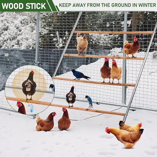 Large Chicken Perch for Coop 4-Tier Roosting Ladder, 57" L x 40" W Wooden & Metal Chicken Roosting Bars, Non-Slip Chicken Climbing Frame, Backyard Poultry Coop Accessories & Chicken Toys