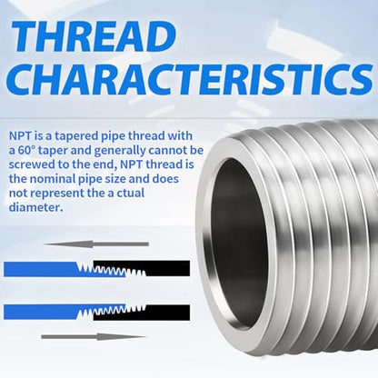 ChillWaves 304 Stainless Steel Pipe Fitting, Nipple Cast Pipe 1" NPT Male x 1" NPT Female Thread 4" Length(100MM)(1-PACK) - size: 1" MNPT x 1" FNPT, style: 4" Length(100MM)