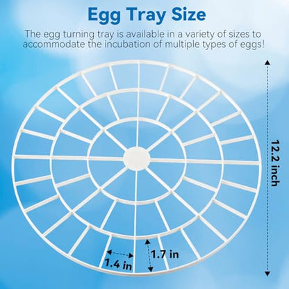 Enhon 48 Egg Tray Compatible with Nurture Right 360 Incubator, Plastic Egg Turner Tray Replacement for Hatching Small Quail Bird Chicken Goose Turkey, Hand Washable, Various Sizes