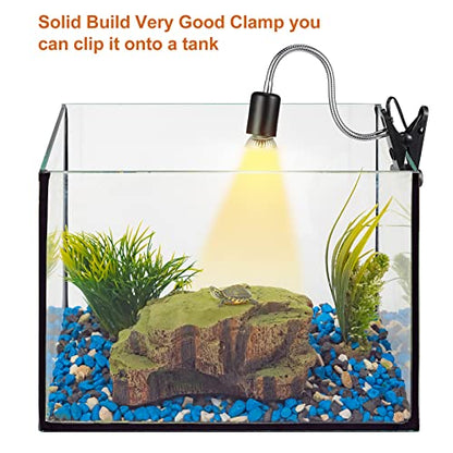 3 Set Reptile Heat Lamp UVA/UVB Turtle Heat Lamp Holder Fixture Clamp Basking Spot Adjustable 50w Full Spectrum Sun Sunbathe Bulb for Turtle Lizard Bearded Dragon Snake Aquarium Amphibian(Black) - color: Black