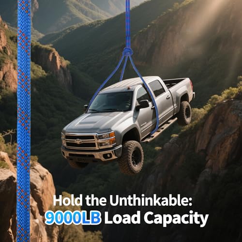 150Ft 1/2 Inch Heavy Duty Climbing Rope - for Tree Swing, Pulling, Outdoor & Gym Use (Blue) - size: 150ft-Blue