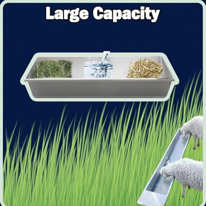 Heavy-Duty Stainless Steel Cattle Trough Pasture Feeding & Watering Trough for Sheep, Pigs, Cattle | Reinforced Edge Design, Non-Slip Surface, Easy-Clean Livestock Equipment(Cattle 63in/160cm) - size: Cattle 63in/160cm