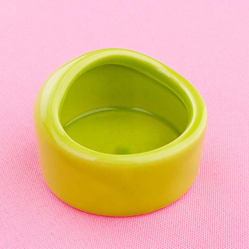 2 Pcs Ceramic Hamster Bowl, Small Animal Food Bowl and Water Dish Feeder for Hedgehog Hamster Guinea Pig Sugar Glider Rat Gerbil Mice Chinchilla (Colors May Vary)
