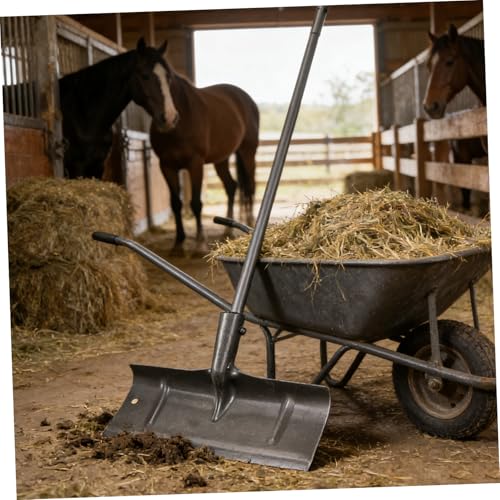 Kisangel Manual Manure Shovel Head for Poultry and Alpaca, Manganese Steel Fowl Waste Scraper Shovel with Efficient Manure Removal and Easy Care for Stables and Poultry Cage Cleaning
