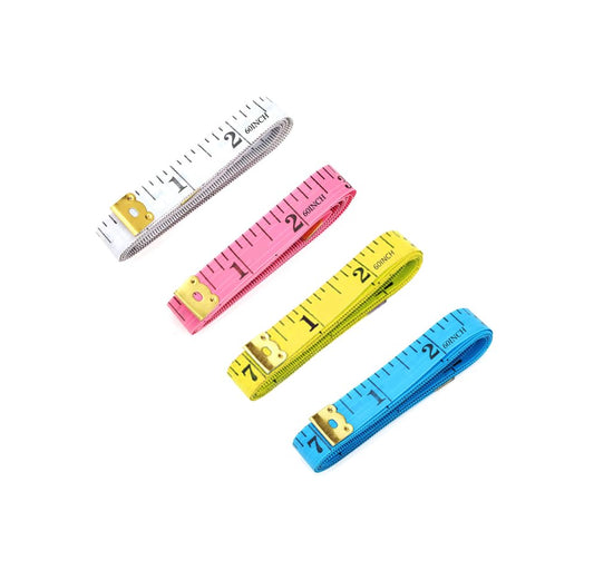 GDMINLO 4 Pack Soft Tape Measure Double Scale Body Sewing Flexible Tailor Craft Vinyl Ruler for Weight Loss Medical Body Measurement, Has Centimetre Scale on Reverse Side 60-inch