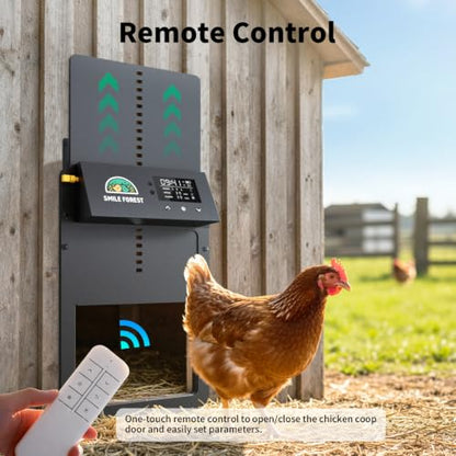 Automatic Chicken Coop Door with Remote Control, Solar Chicken Coop Door with Timer & Light Sensor, Aluminum Alloy Automatic Chicken Door with Multiple Modes