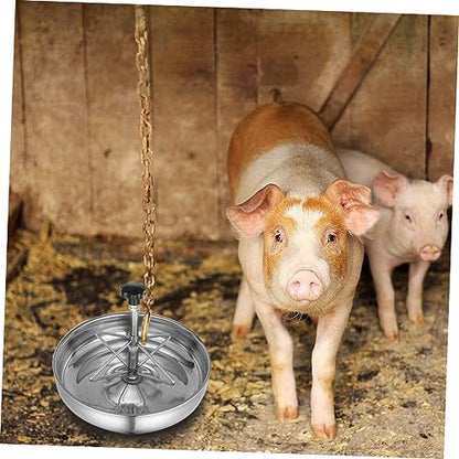 Water Feeder Stainless Steel Trough Livestock Feeder Bowl Easy to Place on Pigpen
