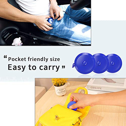 DiCUNO 60-Inch 1.5 Meter Soft and Retractable Tape Body Tailor Sewing Craft Cloth Dieting Measuring Tape (3 Pcs of Blue with Soft tape) - color: Blue*3pcs