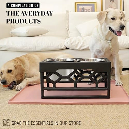 AVERYDAY 54oz Stainless Steel Dog Bowls Set, 2 Pack for Replacement Dogs Bowl Stand, 6.8 Cups Metal Dog Bowls, 8 Inch Medium Large Dogs Water Bowl for Raised Feeder with Opening 7.48-7.72" - size: Fit 7.48-7.72" Feeder Holes (6.8 Cups)
