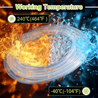 METALLIXITY Silicon Tubing(5/16" ID x 1/2" OD x 3.3Ft), Pure Silicone Hoses High Temp - for Printer, Hot Water Dispenser, Engine, Brewing, Fish Tank Air Pump, Pump Transfer, Clear - size: 3.3 Feet, style: 5/16" IDx1/2" OD