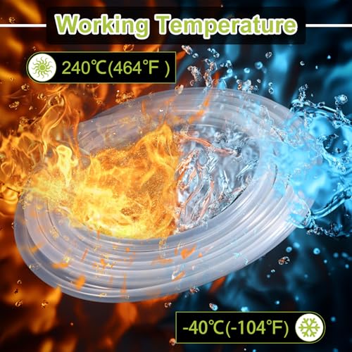 METALLIXITY Silicon Tubing(1/4" ID x 1/2" OD x 3.3Ft), Pure Silicone Hoses High Temp - for Printer, Hot Water Dispenser, Engine, Brewing, Fish Tank Air Pump, Pump Transfer, Clear - size: 3.3 Feet, style: 1/4" IDx1/2" OD