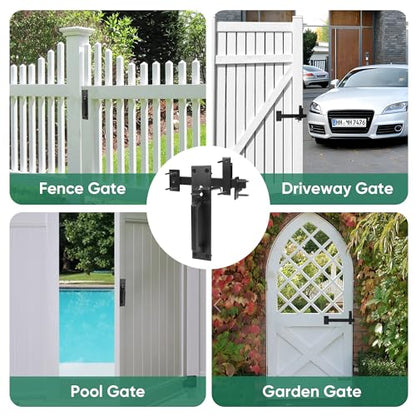 JUBEST Heavy Duty Gate Latch, Two Sided Gate Latch, Gate Latches for Outdoor Fence, Wooden Gates, Pool Gate, Backyard, Garden, Black - size: GL02