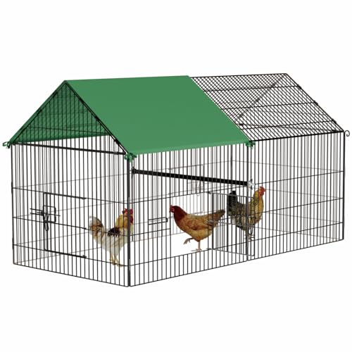 STILLCOVE Medium Chicken Coop Run: 87" × 40" Outdoor Metal Duck Pen with Cover - Poultry Cage Enclosure for Rabbit Hen Quail - size: 87.0"L x 40.0"W x 40.0"H