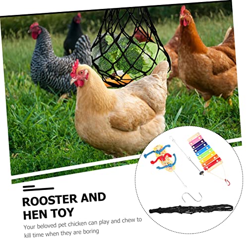 Toyvian 1Set Funny Hanging Chicken Plaything with Foraging for Roosters Materials and Loneliness for Poultry and Other