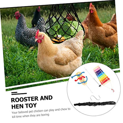 Toyvian 1Set Funny Hanging Chicken Plaything with Foraging for Roosters Materials and Loneliness for Poultry and Other