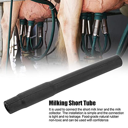 Gavigain Milking Machine Short Tube Set 4PCS Leak Resistant Food Grade Rubber Milk Hose Replacement for Cow Goat Dairy Farm Milker Accessories Black - color: Black