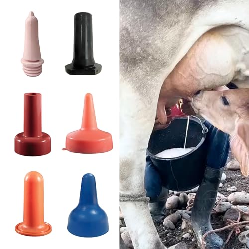 ordinarYone Calf Feeder Pacifier Fixed Base Milk Bucket Nipple Soft Rubber Feeding Teats for Cattle and Horse