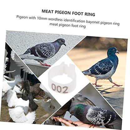 Mipcase 100pcs Easy Clip Pigeon Foot Marker Dove Leg Bands Numbered Sturdy Poultry Rings Bird Identification Bird Supplies - color: White