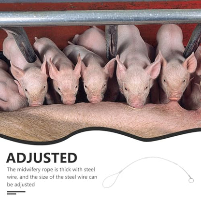 Pig Birthing Assistance Tool with Adjustable Wire Loop Ergonomic Handle Livestock Equipment Sow Aid Animal Husbandry Equipment for Safe Farrowing