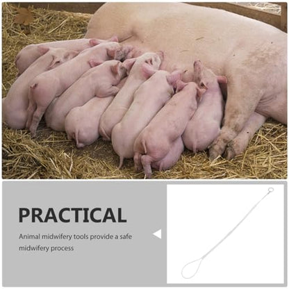 Pig Birthing Assistance Tool with Adjustable Wire Loop Ergonomic Handle Livestock Equipment Sow Aid Animal Husbandry Equipment for Safe Farrowing