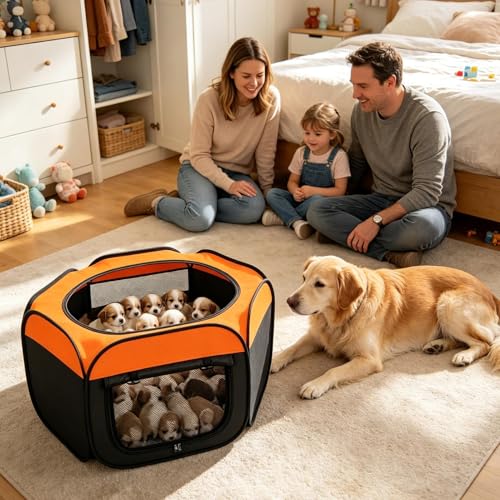 Chicken Brooder Playpen - Chicken Starter Brooding Pen, Portable Brooding Pen, Foldable Up to 15 Ducklings | Breathable Chicks Starter Box for Ducks Geese Cats Dogs Rabbits Small Animals