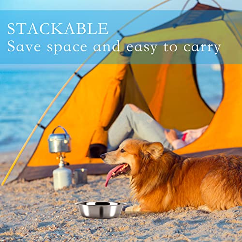 8 Pack Small Dog Bowl Cat Bowl,3 Cup 24 OZ Stainless Steel Dog and Cat Bowls Pet Metal Food and Water Dish,Basic Pet Feed Bowls for Small Dog Puppies Kitten