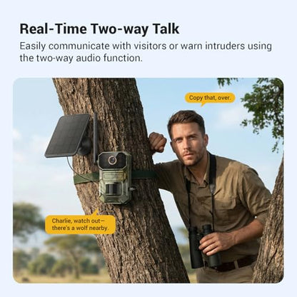 Hubposh 4G LTE Cellular Solar Security Camera | 1080p bullet cam, night vision with motion activated, 2-way talk, IP65 outdoor security, built-in SIM, plan sold separately
