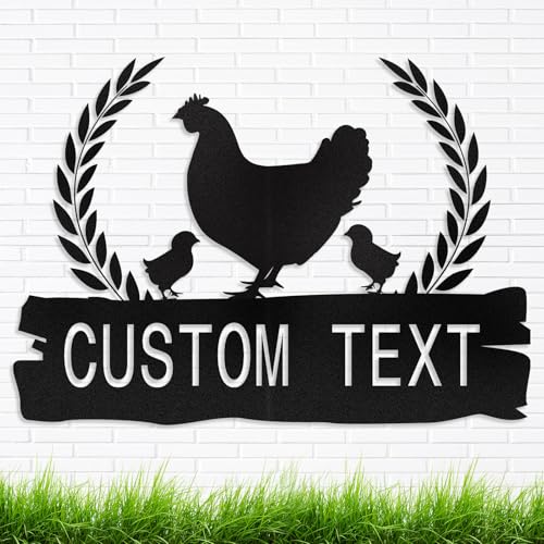 Personalized Metal Chicken Coop Signs Outdoor, Cusotm Fluffy Butt Hut Chicken Coop Sign, Chicken Coop Accessories, Funny Signs for Chicken Coops, Farmhouse Wall Decor for Lawn, Yard, Patio, Garden - color: Design 03