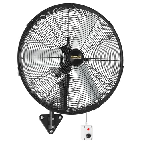 24'' Outdoor Wall Mount Fan, 4 Speed Oscillating Wall Fan with All Sealed Brushless DC Motor, Heavy Duty Industrial Fans, Waterproof Fans for Patios, House, Garage, Commercial, Warehouse, Factory - color: 24-inch