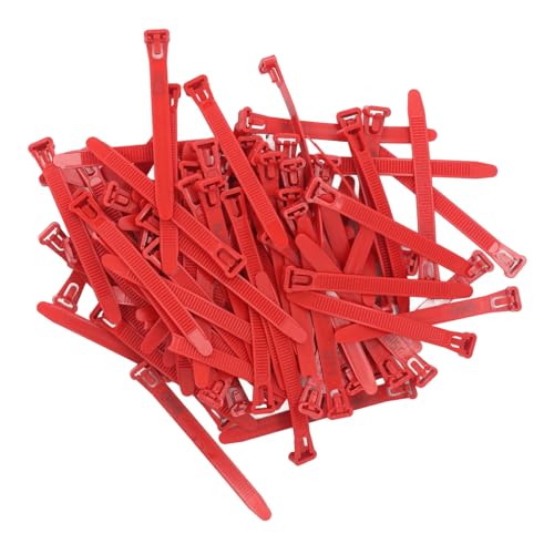 Rengue Numbered Chicken Leg Bands, Easy Apply Poultry Identification Rings, 100 Pieces for Ducks, Chicks, Geese, and Pigeons Numbered Chicken Leg Bands, PP Material, Nan Gardening (Red) - color: Red
