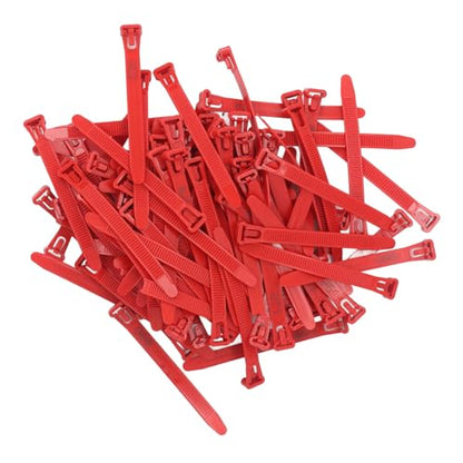 Rengue Numbered Chicken Leg Bands, Easy Apply Poultry Identification Rings, 100 Pieces for Ducks, Chicks, Geese, and Pigeons Numbered Chicken Leg Bands, PP Material, Nan Gardening (Red) - color: Red