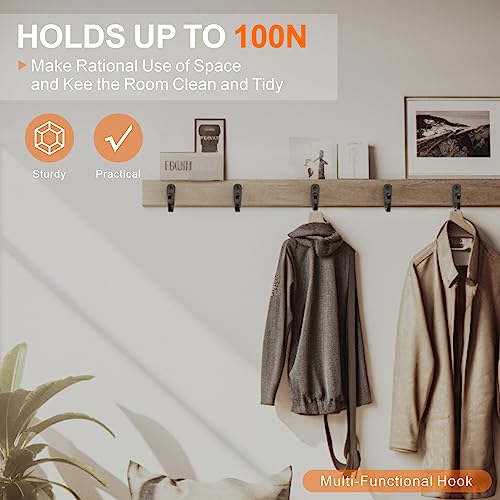 BREYDROK 20PCS Heavy Duty Metal Coat Hooks for Wall, Single Prong Hanging Hooks with 40 Screws for Towels, Backpacks, Hats & Dog Leashes - color: 20pcs + Black