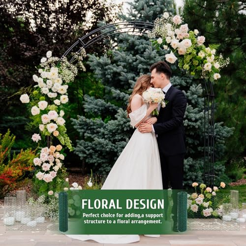 Chicken Wire for Floral Arrangements, 15.7x79in Green Mesh, 0.6in Hexagonal Galvanized PVC Coated Netting, Garden Fence for Crafts, Poultry, Plant Protection, DIY Projects