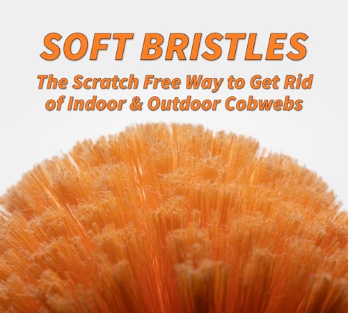18-48״ Cobweb Duster with Extension Pole Outdoor & Indoor // Cobweb Brush and Spider Web Remover for Outside & Inside Use // Spider Brush with Lightweight & Sturdy Telescopic Extension Pole