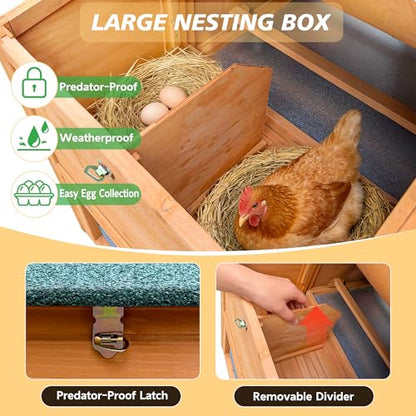 Chicken Coop for 2-4 Chickens Wooden Hen House Poultry Pet Hutch
