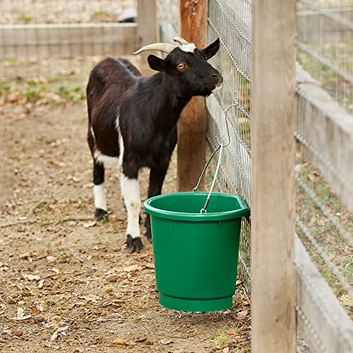 Farm Innovators FB-80 Heated Flat-Back Plastic Bucket, Hanging Water Bucket with Built-in Thermostat and 70W Cord, 3 Gallons
