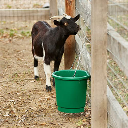 Farm Innovators FB-80 Heated Flat-Back Plastic Bucket, Hanging Water Bucket with Built-in Thermostat and 70W Cord, 3 Gallons