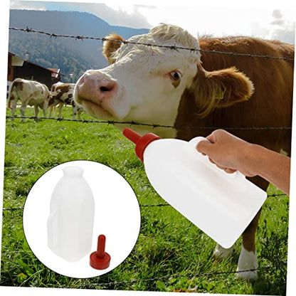 TOYANDONA 2L Calf Nursing Bottle Rubber Nipple Heavy-Duty Plastic Animal Feeding Bottle for Young Livestock for Lambs and Poultry