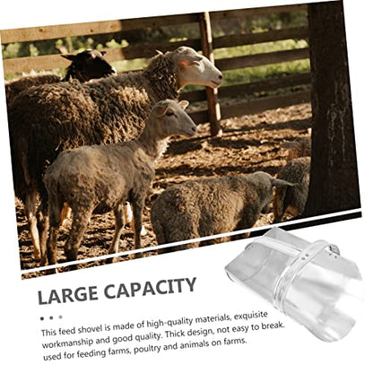 Durable Iron Livestock Fodder Shovel Heavy Duty Food Scoop for Farm and Poultry Feeding Comfortable Handle Capacity for Breeding and Feed Addition