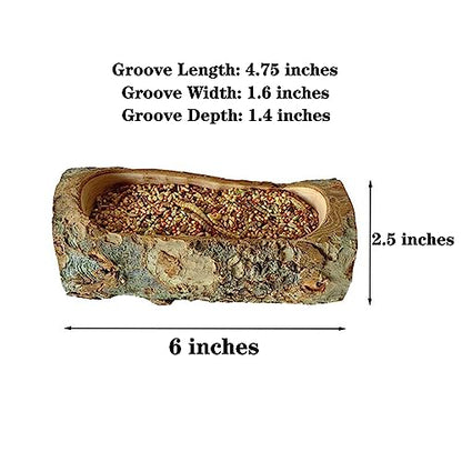 Apple Wood Feeding Bowl for Small Animals, Food Dish for Hamster, Guinea Pig, Chinchilla Rat Gerbils - color: Large Groove Bowl