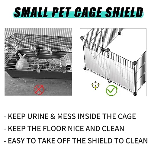 Oncpcare 6 Pack Rabbit Urine Guard for Cage, 10'' x 8.2'' Pet Liner Protection Splash Guard Guinea Pig Pee Shield Habitat Siding Small Animal Cage Accessories - Keep Litter in The Pen - size: 6pcs